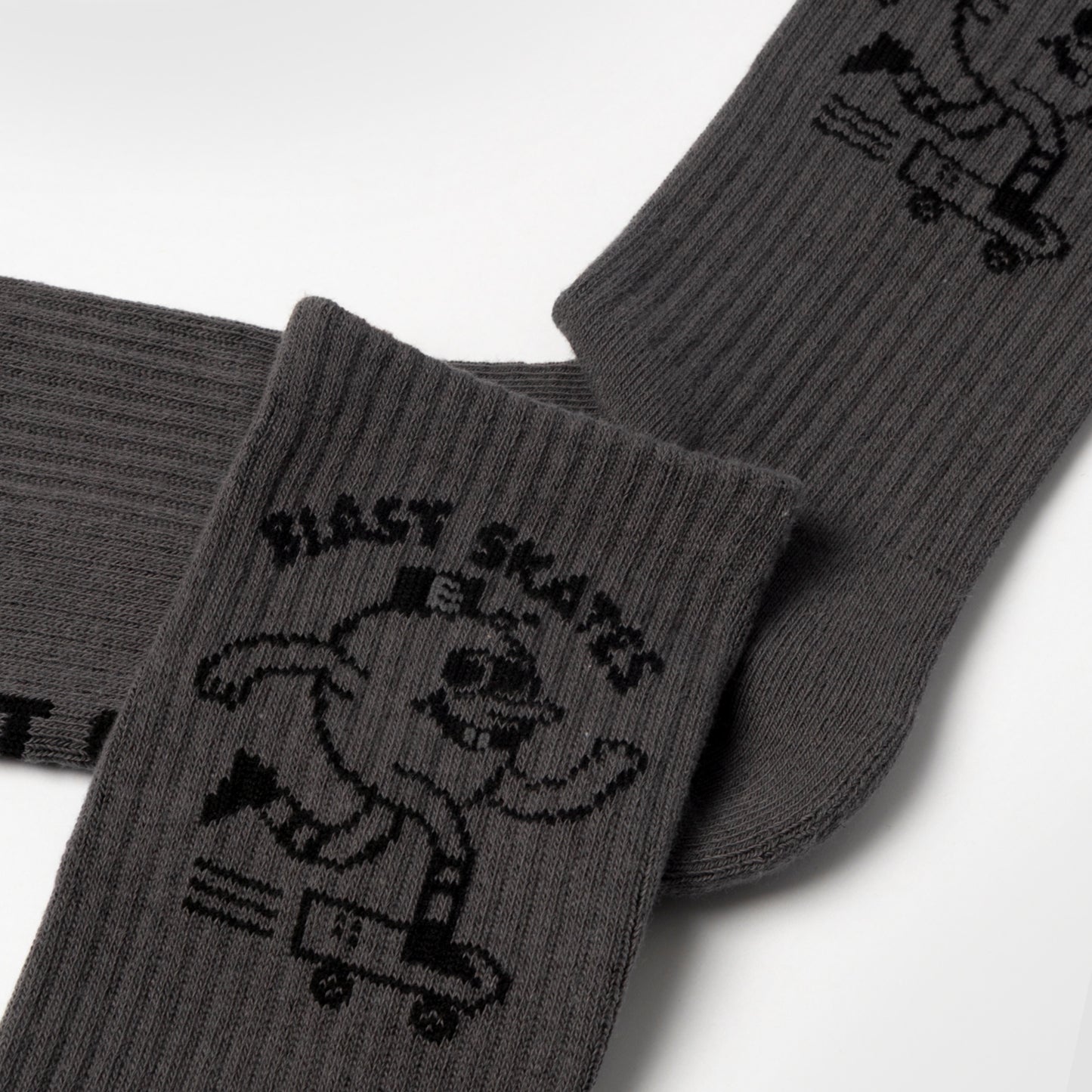 CHARCOAL MASCOT LOGO CREW SOCKS