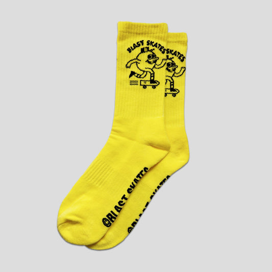 BLAST SKATES YELLOW CREW SOCKS