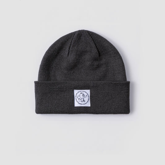 CHARCOAL ROUND LOGO BEANIE