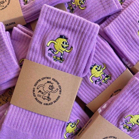 LILAC EMBROIDERED MASCOT SOCK