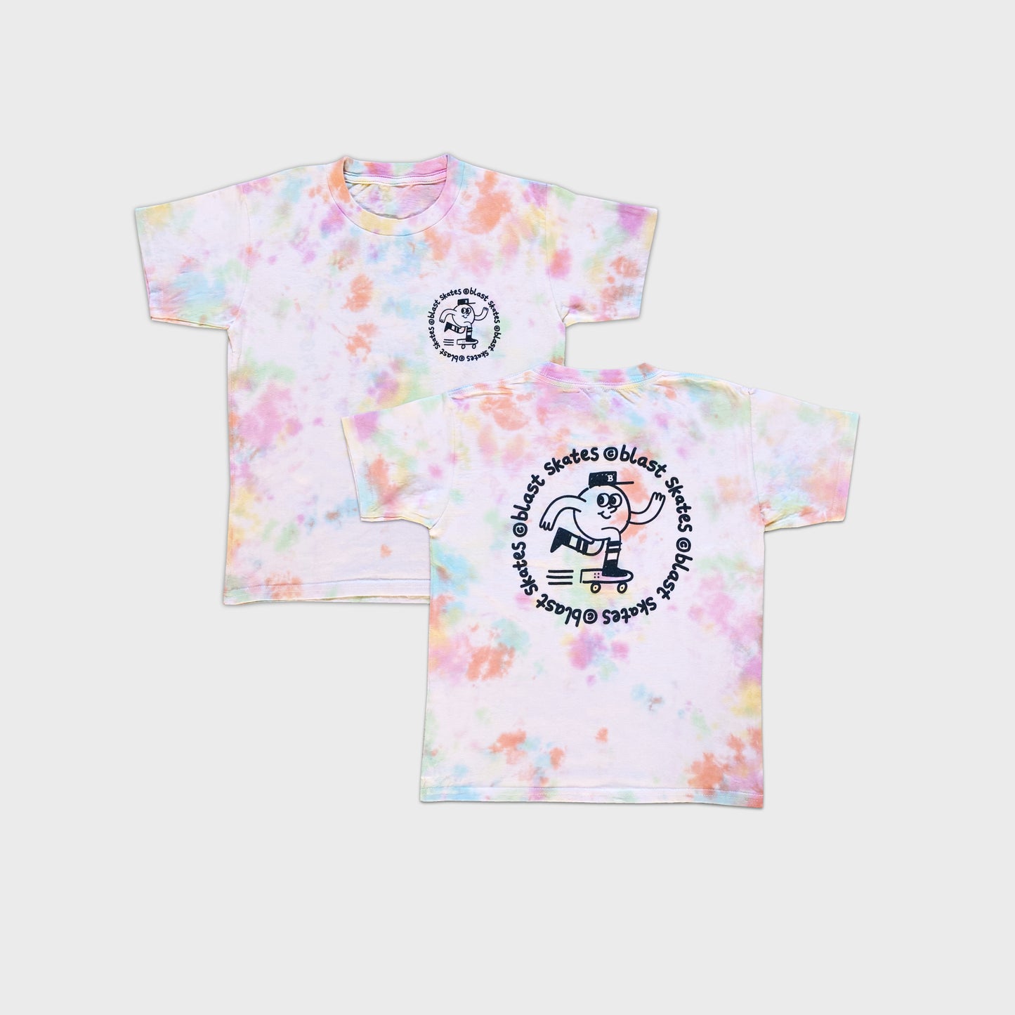 KIDS COSMIC MIST TIE DYE ROUND LOGO T-SHIRT