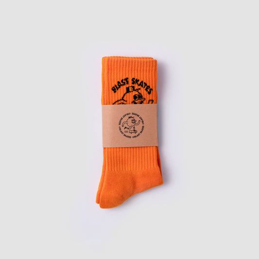 BLAST SKATES ORANGE CREW SOCKS