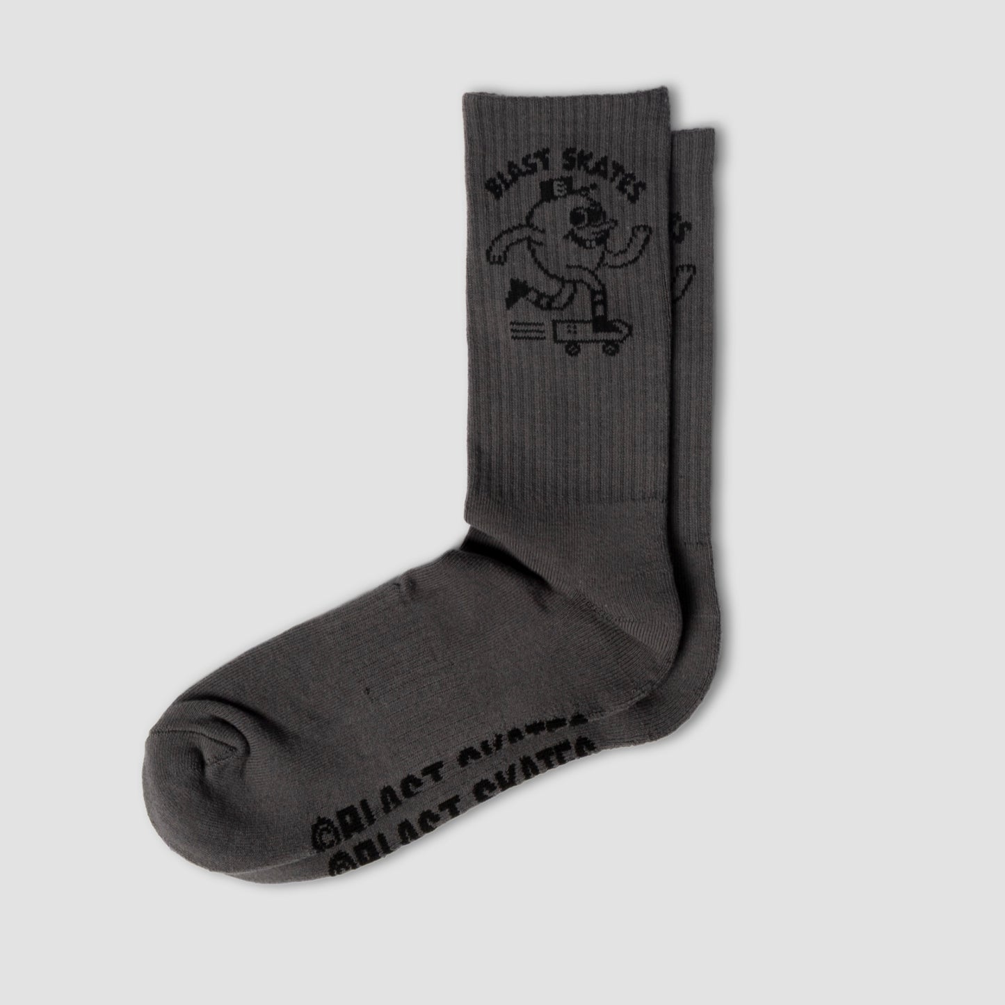 CHARCOAL MASCOT LOGO CREW SOCKS