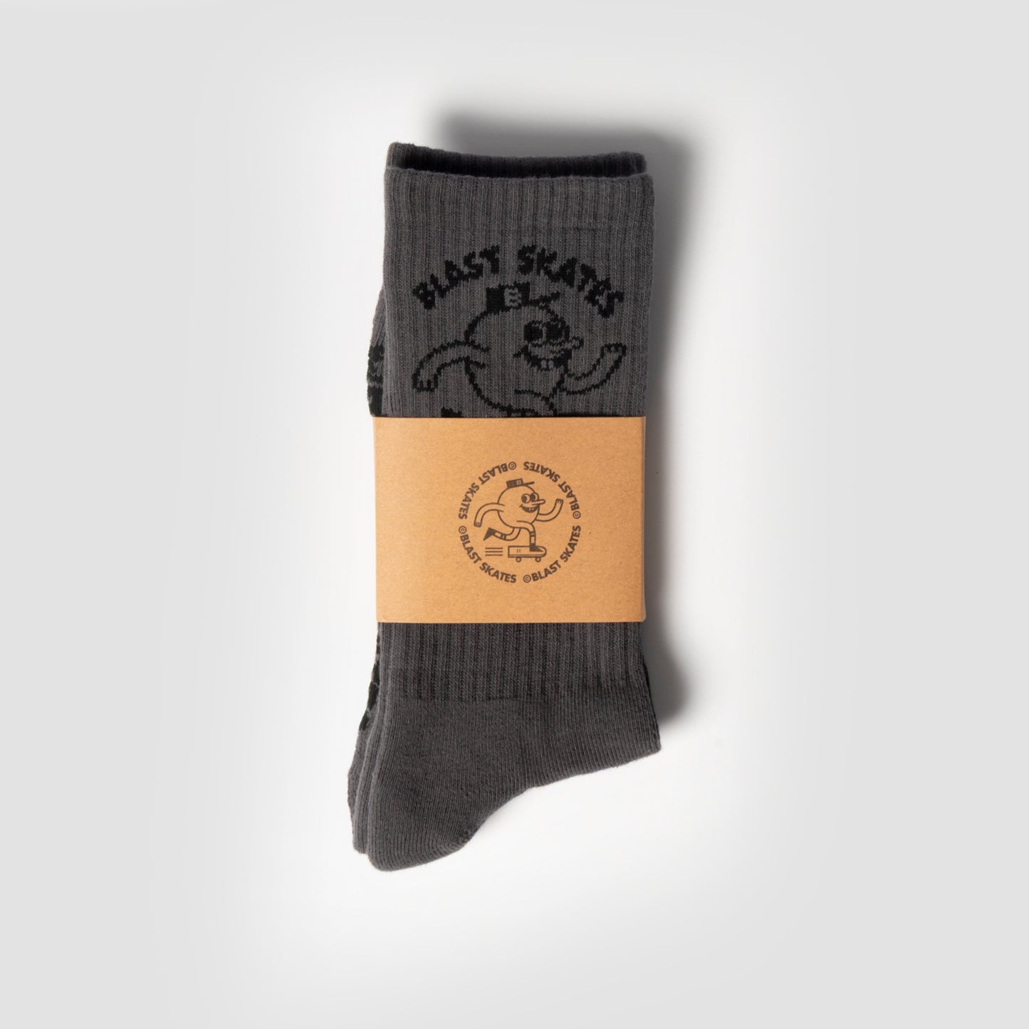 CHARCOAL MASCOT LOGO CREW SOCKS