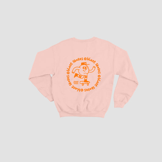 KIDS PINK ROUND LOGO CREW NECK SWEATSHIRT