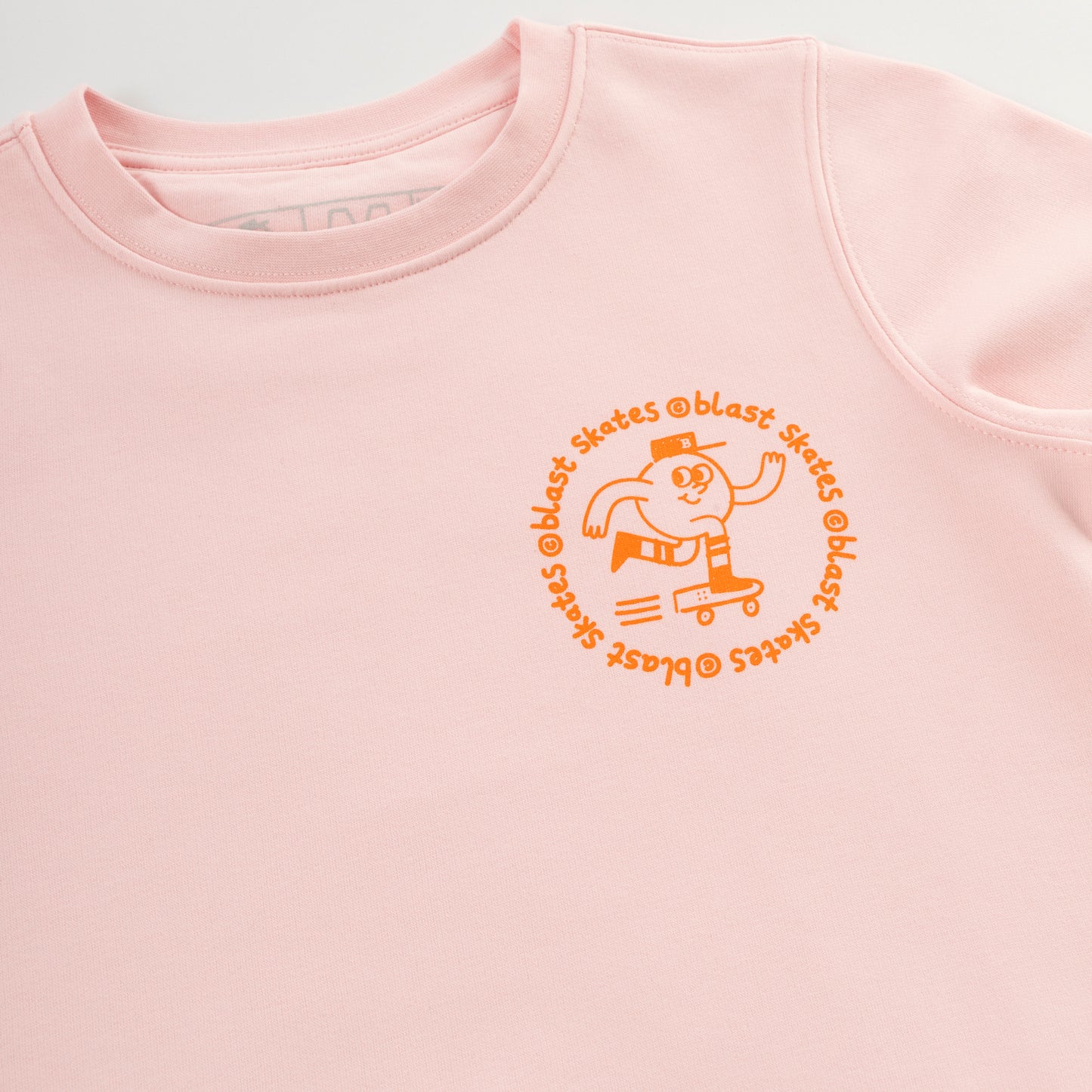 KIDS PINK ROUND LOGO CREW NECK SWEATSHIRT