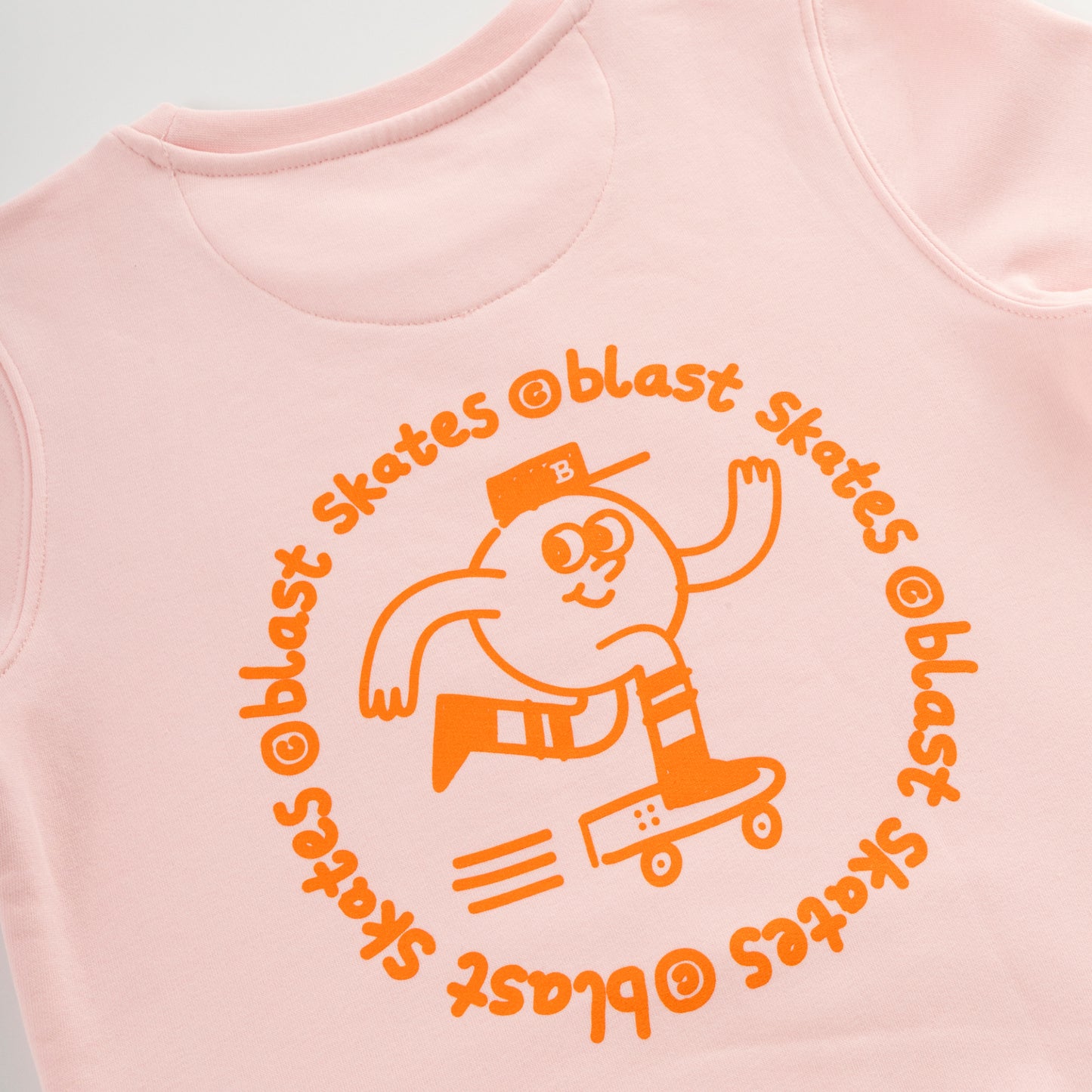 KIDS PINK ROUND LOGO CREW NECK SWEATSHIRT