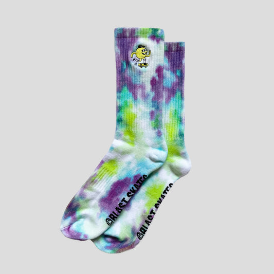 TIE DYE EMBROIDERED MASCOT SOCK