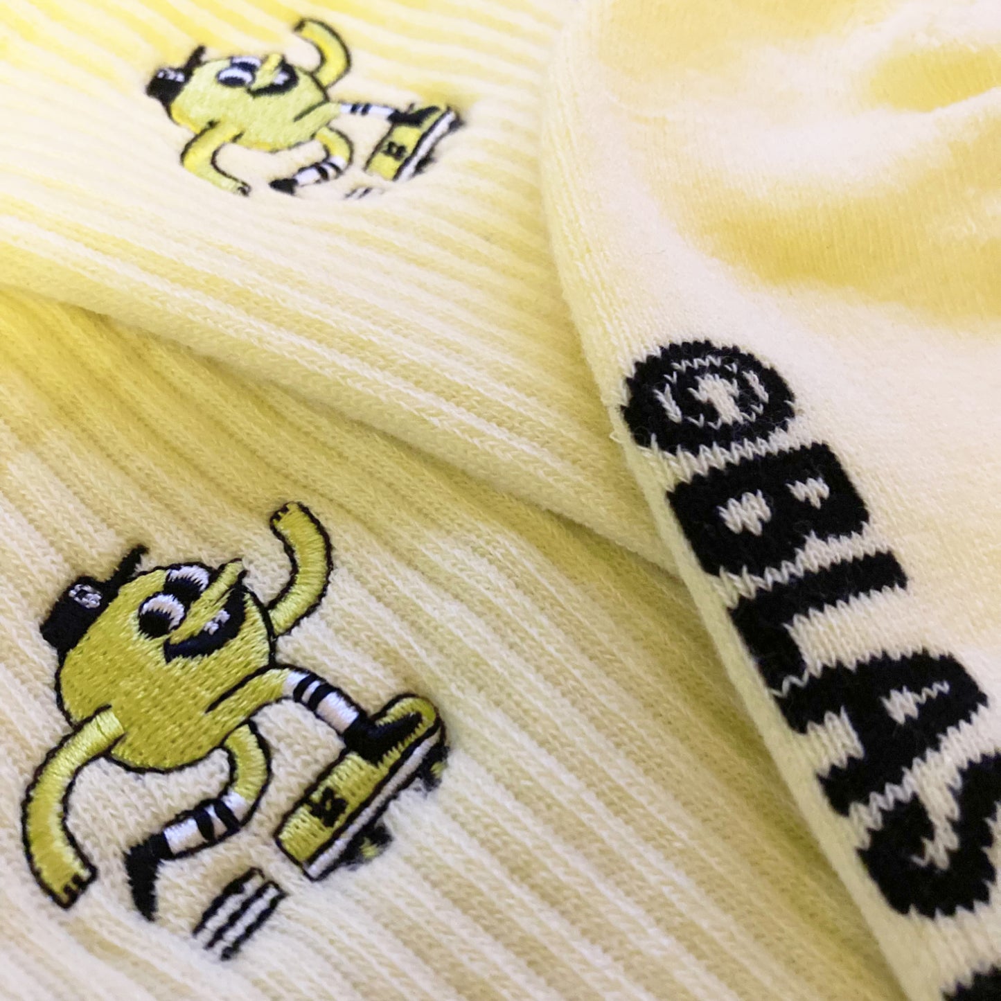 SOFT YELLOW EMBROIDERED MASCOT SOCK