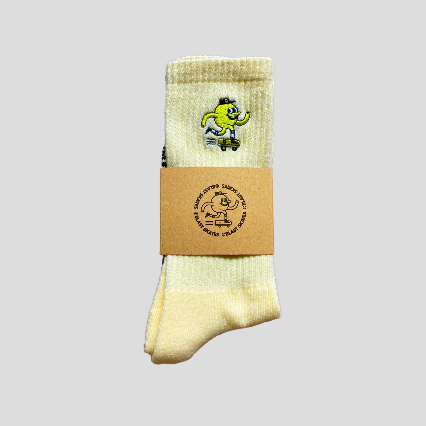 SOFT YELLOW EMBROIDERED MASCOT SOCK