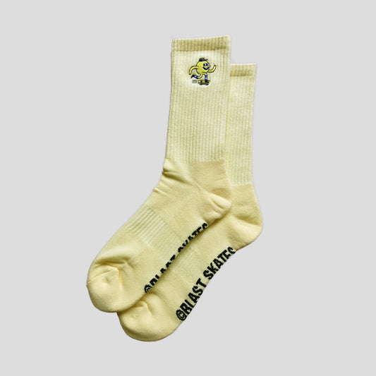 SOFT YELLOW EMBROIDERED MASCOT SOCK